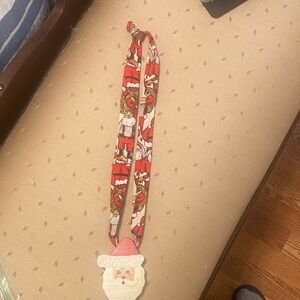 Santa Claus Lanyard/Necklace - Red and White